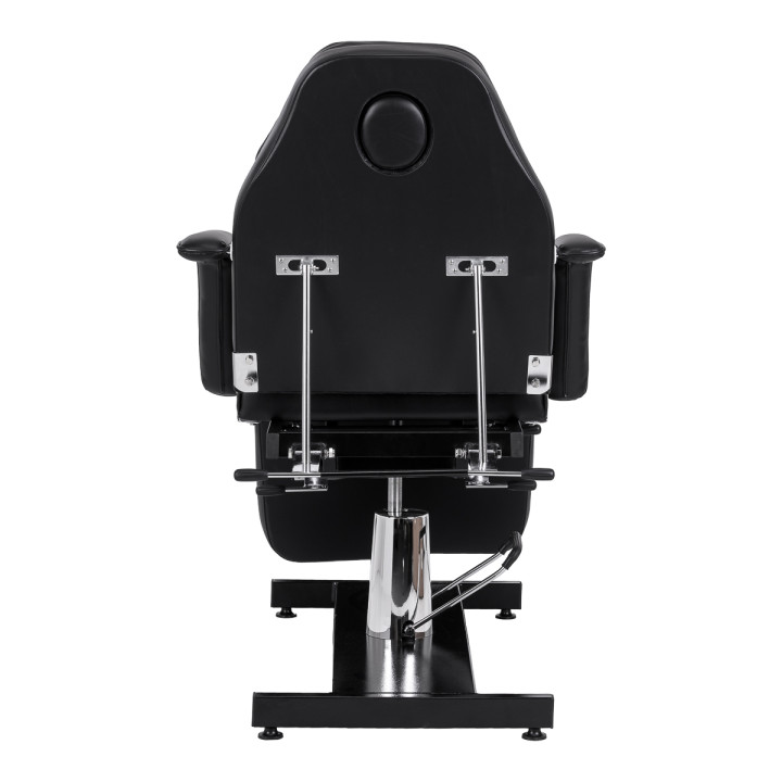 Fotel kosmetyczny hydrauliczny do pedicure Sillon 210 z kołyską i dzielonym podnóżkiem czarny