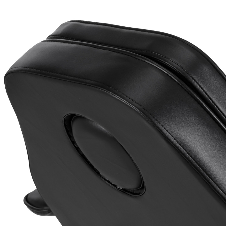 Fotel kosmetyczny hydrauliczny do pedicure Sillon 210 z kołyską i dzielonym podnóżkiem czarny