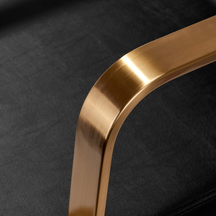 Fotel fryzjerski Gabbiano Porto czarny ze złotą podstawą