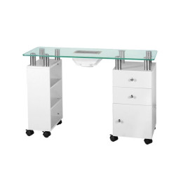 Biurko Glass 013B z pochłaniaczem AM-8A białe