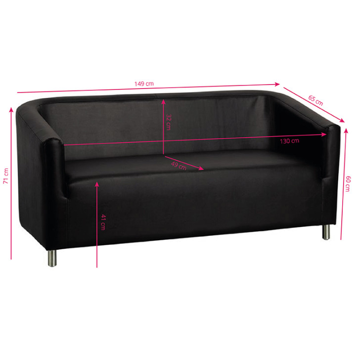 Sofa do poczekalni Gabbiano M021 czarna