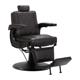 Fotel barberski Hair System BM88066B brązowy na czarnej podstawie