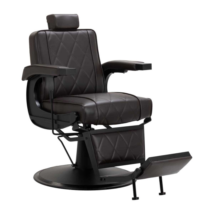 Fotel barberski Hair System BM88066B brązowy na czarnej podstawie