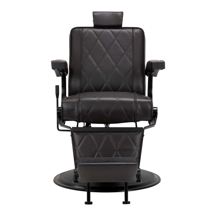 Fotel barberski Hair System BM88066B brązowy na czarnej podstawie