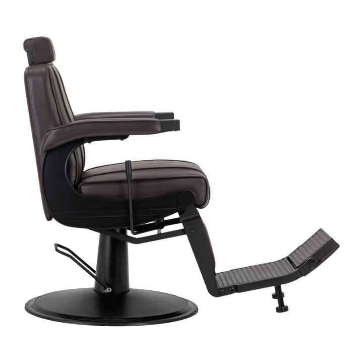 Fotel barberski Hair System BM88066B brązowy na czarnej podstawie