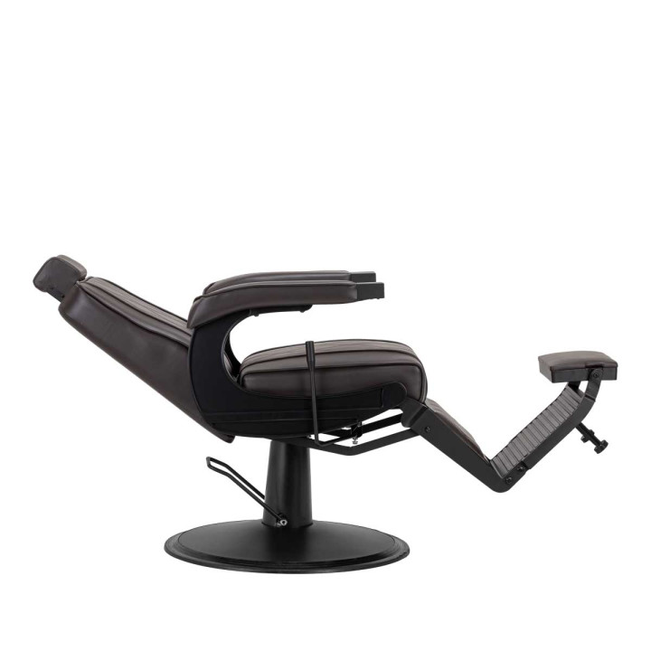 Fotel barberski Hair System BM88066B brązowy na czarnej podstawie