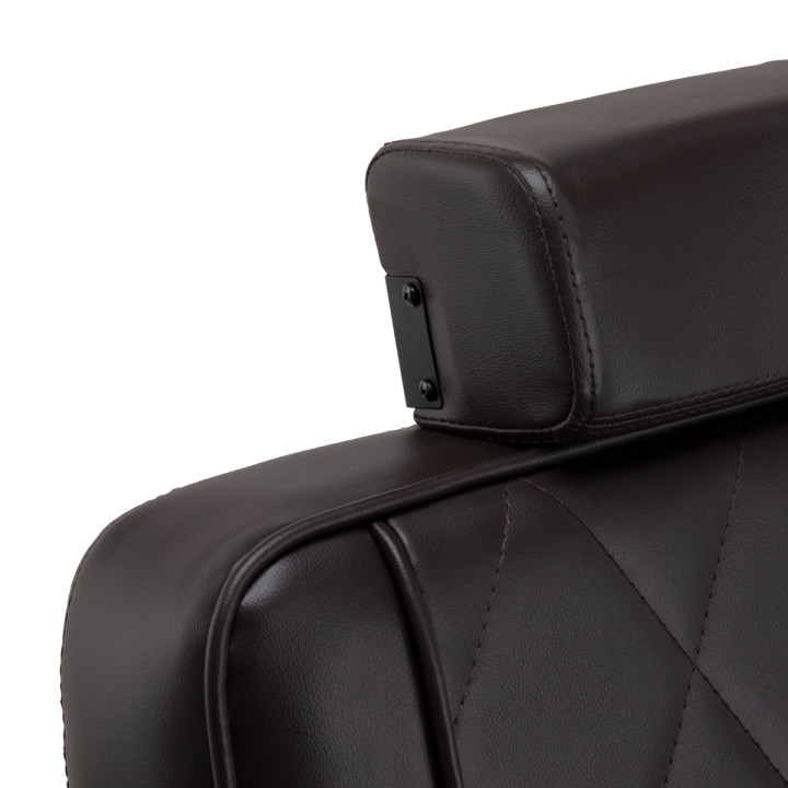 Fotel barberski Hair System BM88066B brązowy na czarnej podstawie