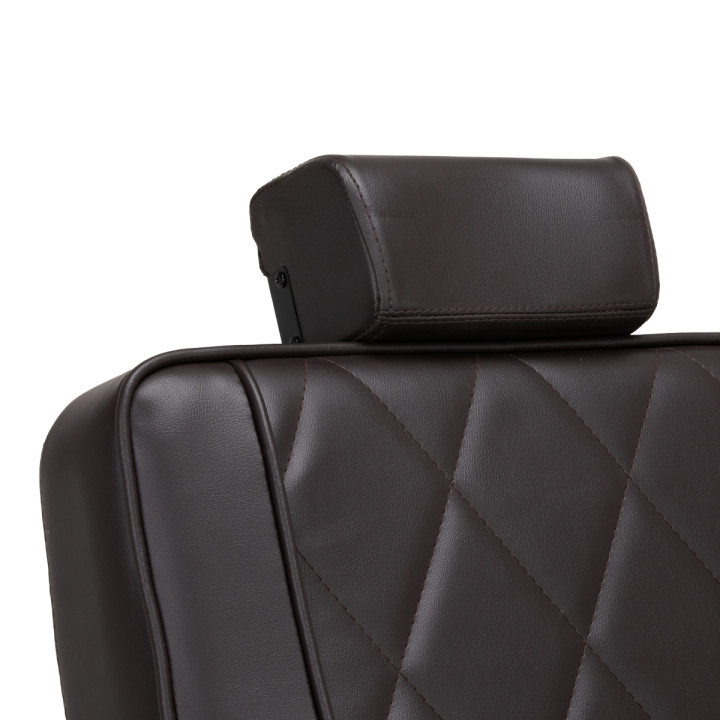 Fotel barberski Hair System BM88066B brązowy na czarnej podstawie