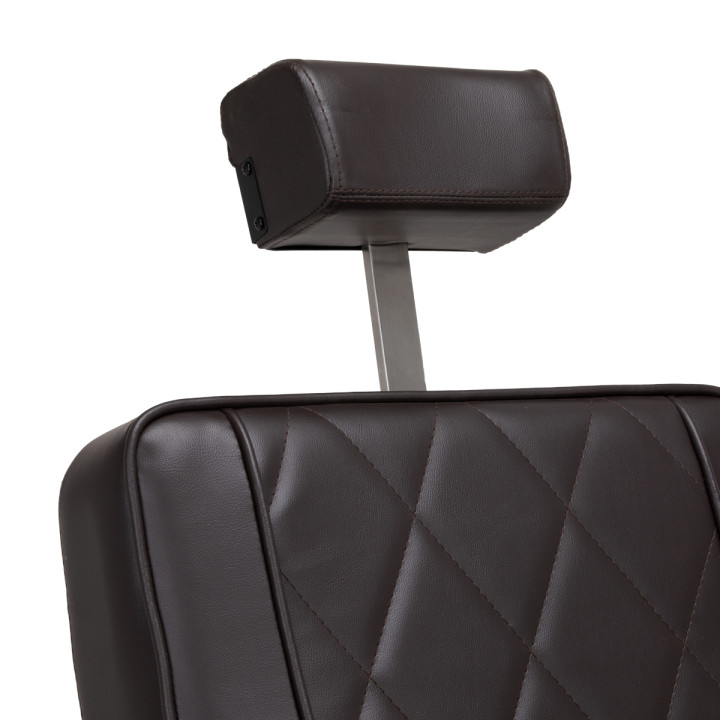 Fotel barberski Hair System BM88066B brązowy na czarnej podstawie