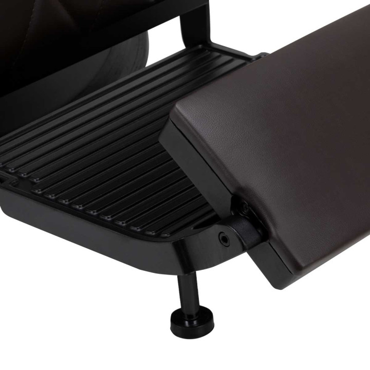 Fotel barberski Hair System BM88066B brązowy na czarnej podstawie