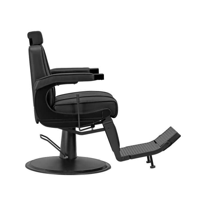 Fotel barberski Hair System BM88066B czarny na czarnej podstawie