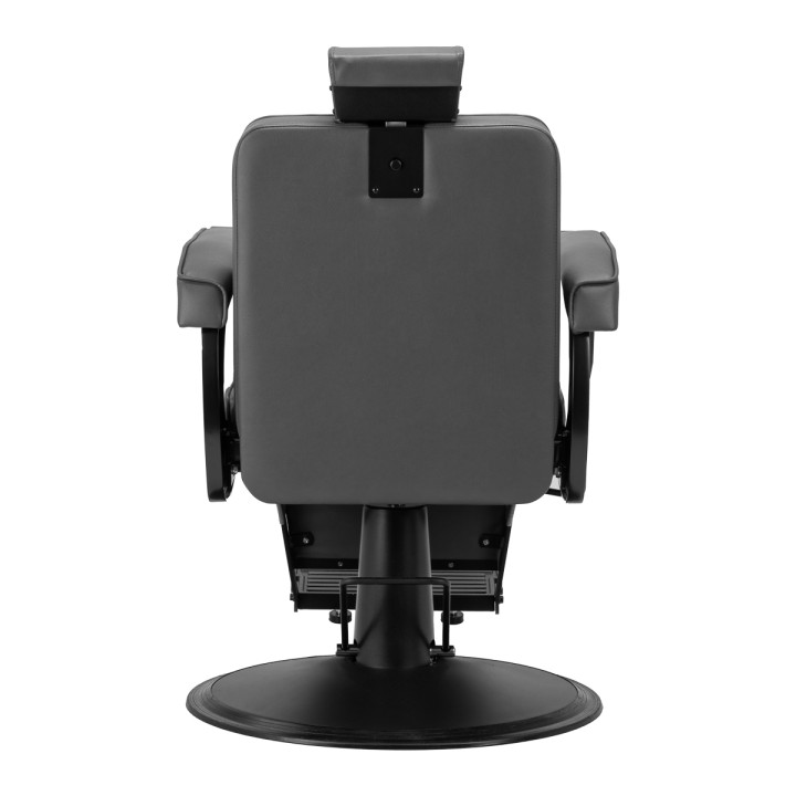 Fotel barberski Hair System BM88066B szary na czarnej podstawie