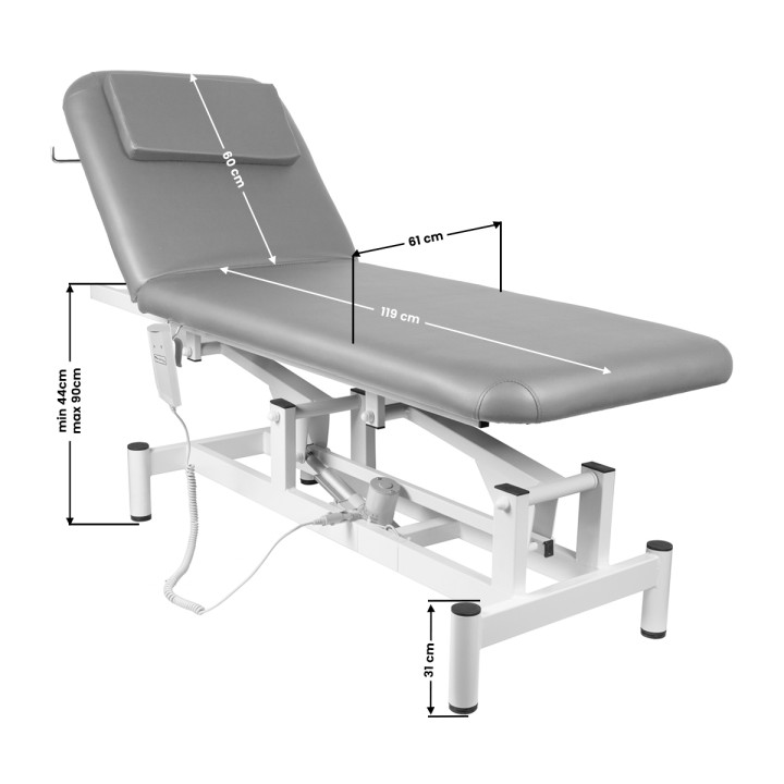 Leżanka do masażu elektryczna Sillon 079 1 silnik szara