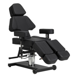 Fotel hydrauliczny do tatuażu Pro Ink 605 płynna regulacja czarny