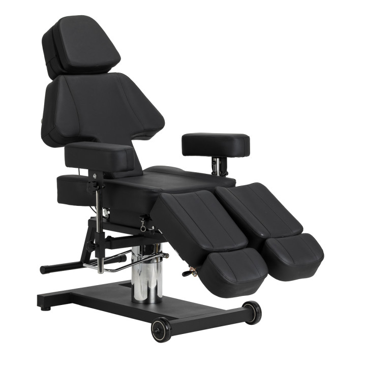Fotel hydrauliczny do tatuażu Pro Ink 605 płynna regulacja czarny