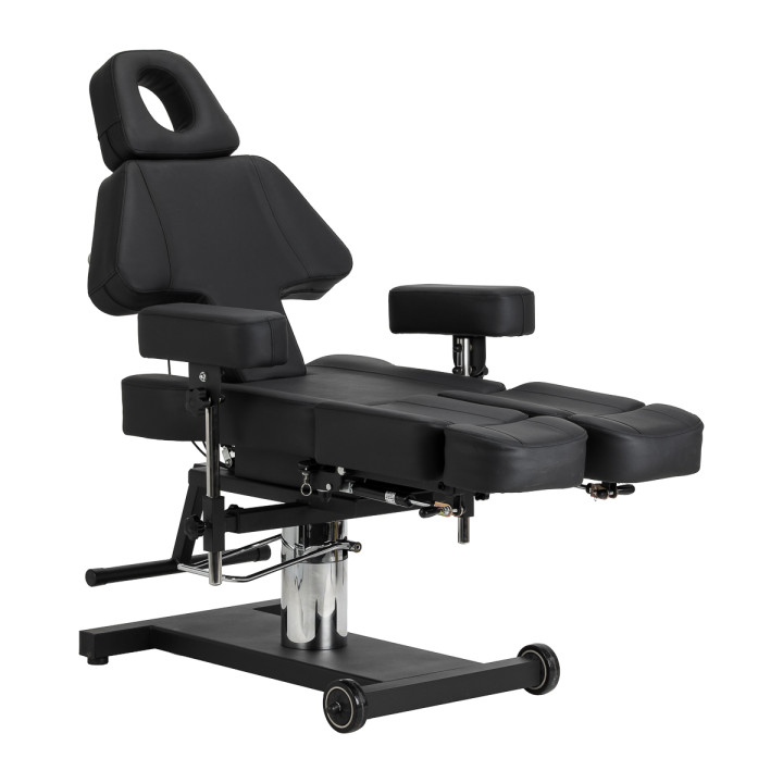 Fotel hydrauliczny do tatuażu Pro Ink 605 płynna regulacja czarny
