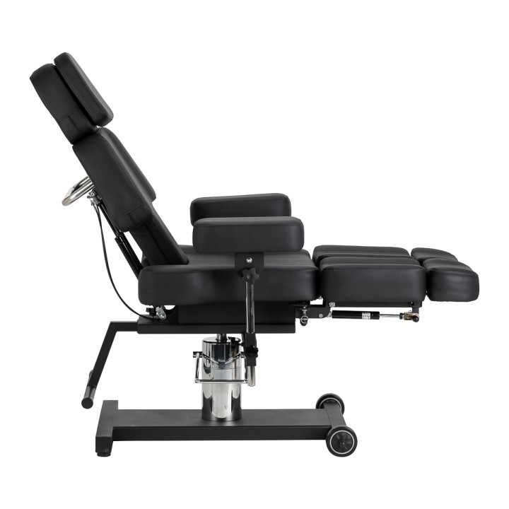 Fotel hydrauliczny do tatuażu Pro Ink 605 płynna regulacja czarny