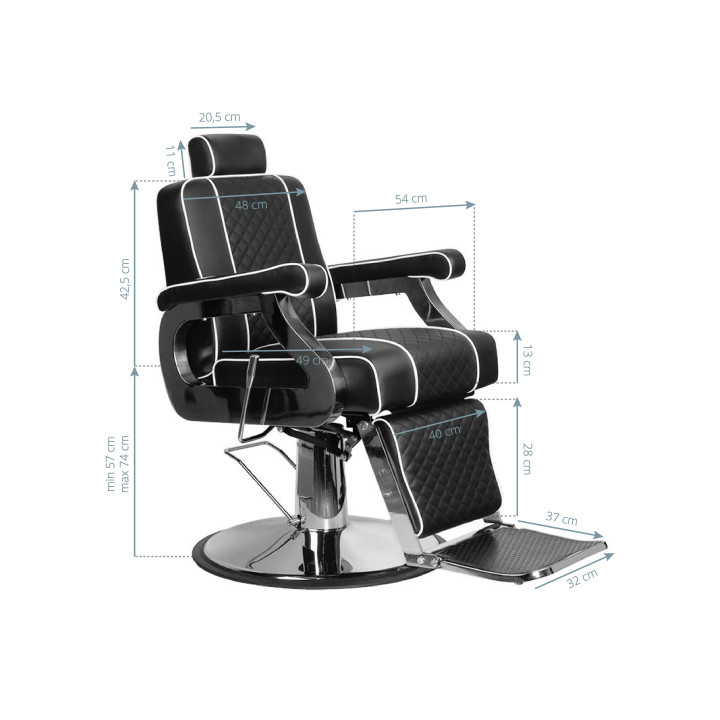 Fotel barberski Gabbiano Paulo czarny