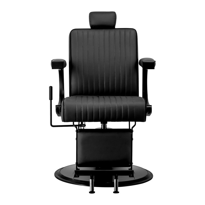Fotel barberski Gabbiano Visionerio czarny z czarną podstawą