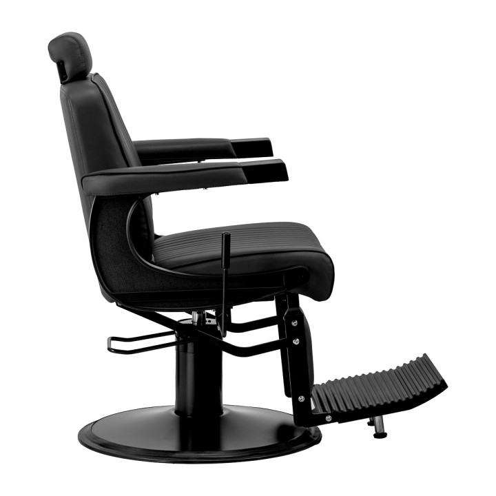 Fotel barberski Gabbiano Visionerio czarny z czarną podstawą