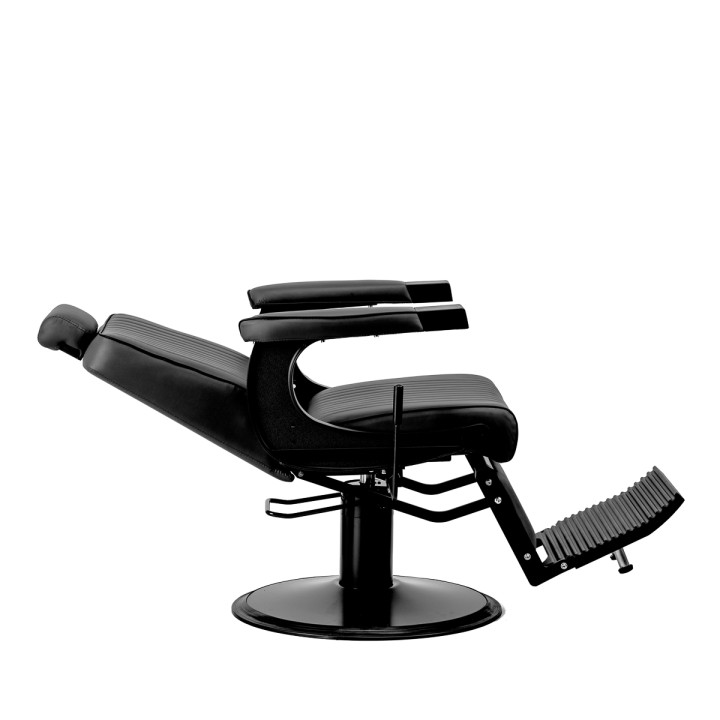 Fotel barberski Gabbiano Visionerio czarny z czarną podstawą