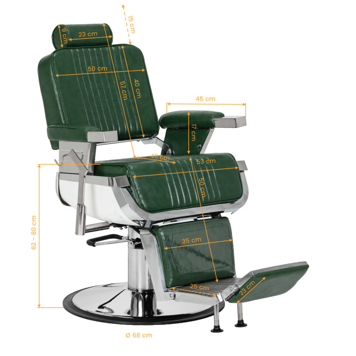 Fotel barberski Gabianno Royal X zielony