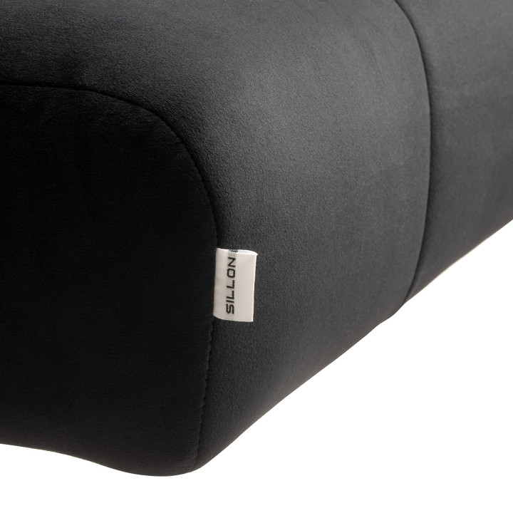Fotel zabiegowy do rzęs Sillon Corona czarny welur ze złotą podstawą
