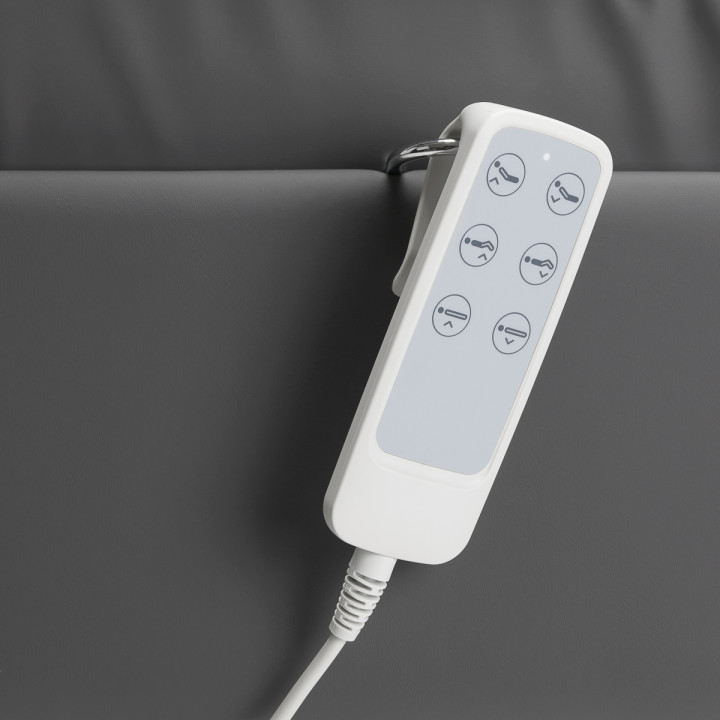 Fotel kosmetyczny elektryczny Sillon Lux 273b 3 silniki szary na szarej podstawie