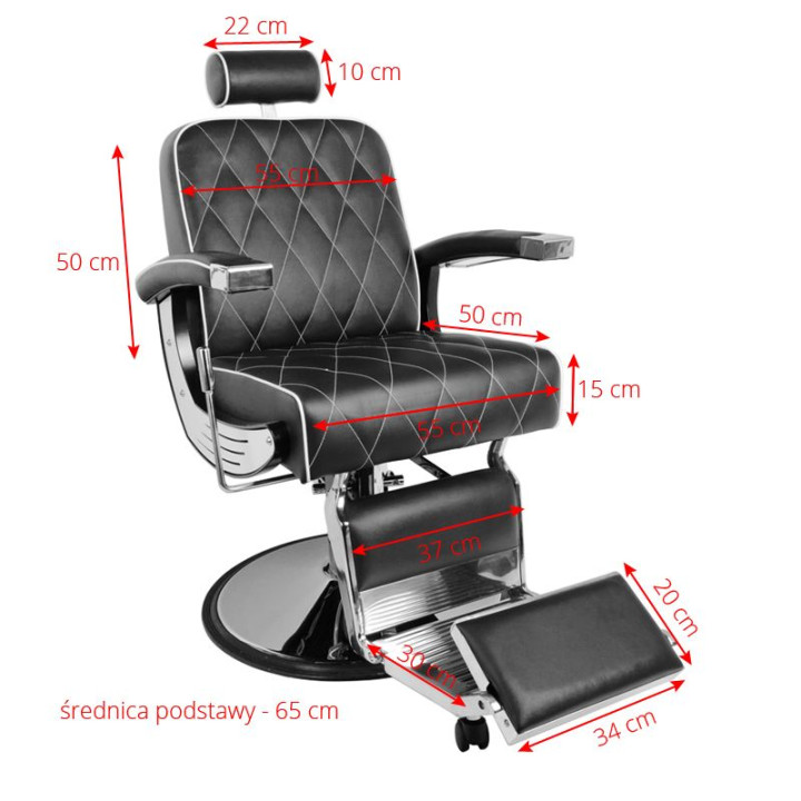 Fotel barberski Gabbiano Imperial brązowy