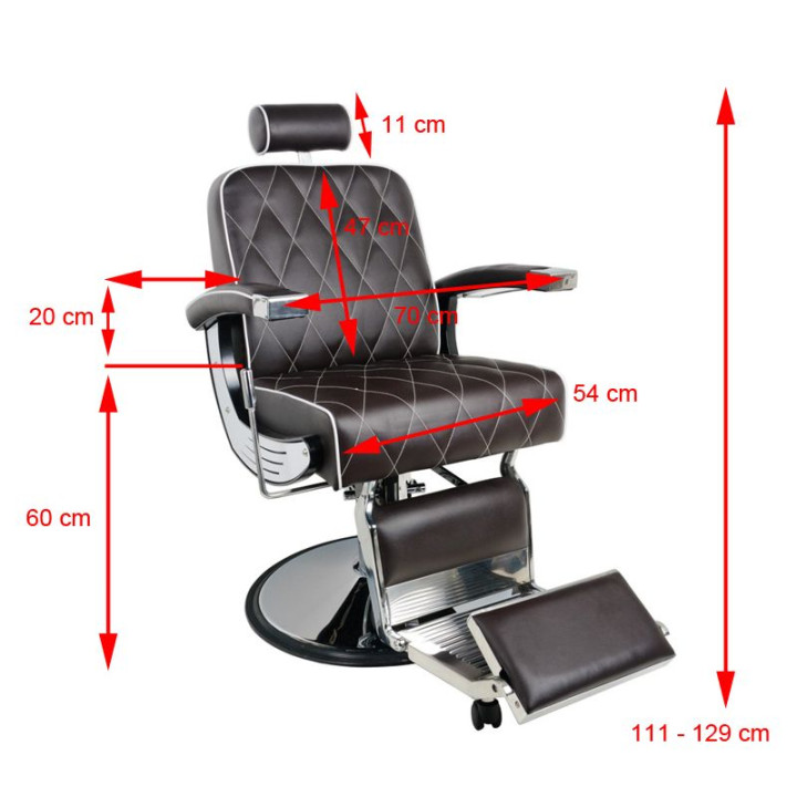 Fotel barberski Gabbiano Imperial brązowy