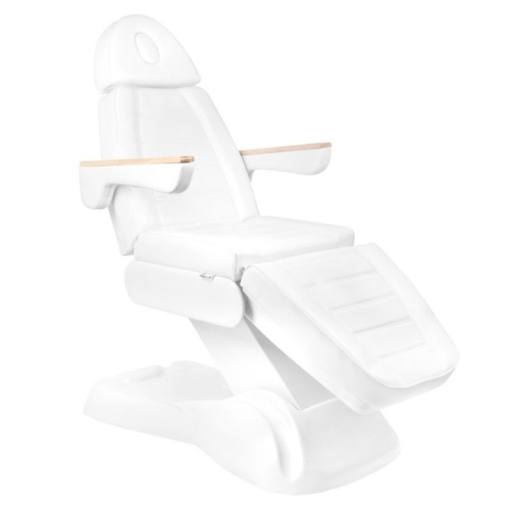 Fotel kosmetyczny elektryczny Sillon Lux 273b 3 silniki z taboretem 304 biały