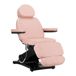 Fotel kosmetyczny elektryczny Sillon Classic 3 silniki różowy z czarną podstawą