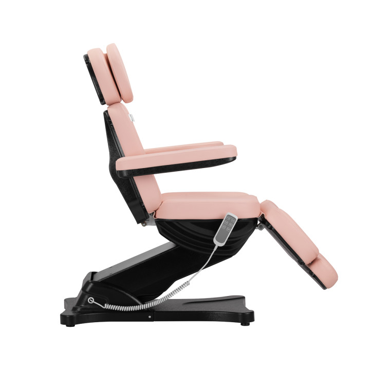 Fotel kosmetyczny elektryczny Sillon Classic 3 silniki różowy z czarną podstawą