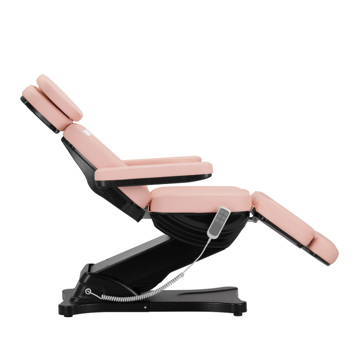 Fotel kosmetyczny elektryczny Sillon Classic 3 silniki różowy z czarną podstawą