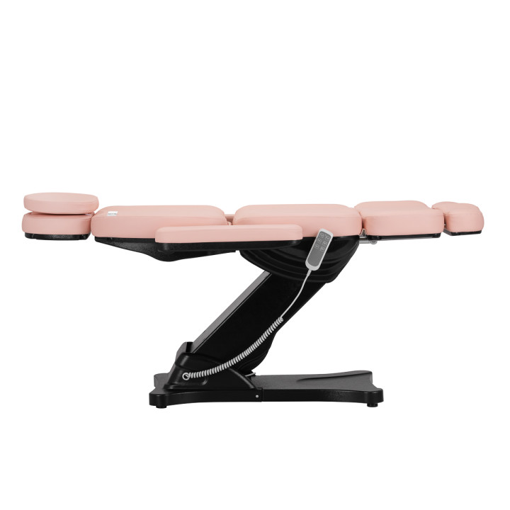 Fotel kosmetyczny elektryczny Sillon Classic 3 silniki różowy z czarną podstawą