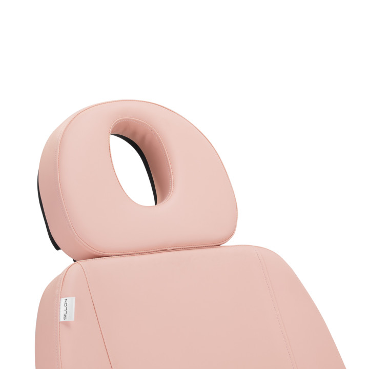 Fotel kosmetyczny elektryczny Sillon Classic 3 silniki różowy z czarną podstawą