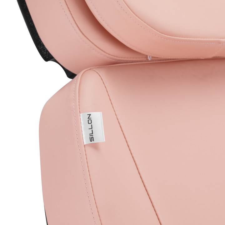 Fotel kosmetyczny elektryczny Sillon Classic 3 silniki różowy z czarną podstawą