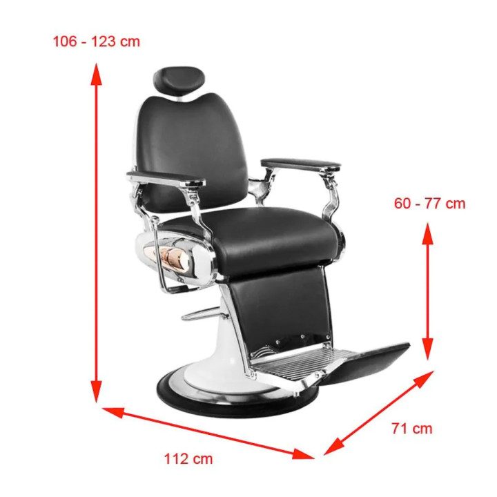 Fotel barberski Gabbiano Moto Style czarny