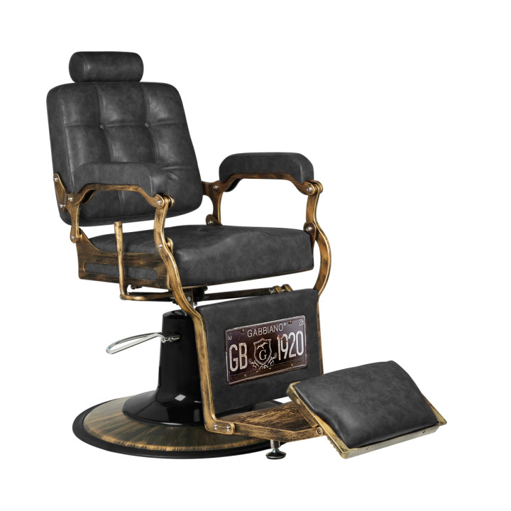 Fotel barberski Gabbiano Boss "Old Leather" czarny