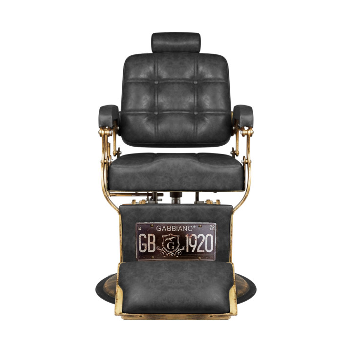 Fotel barberski Gabbiano Boss "Old Leather" czarny