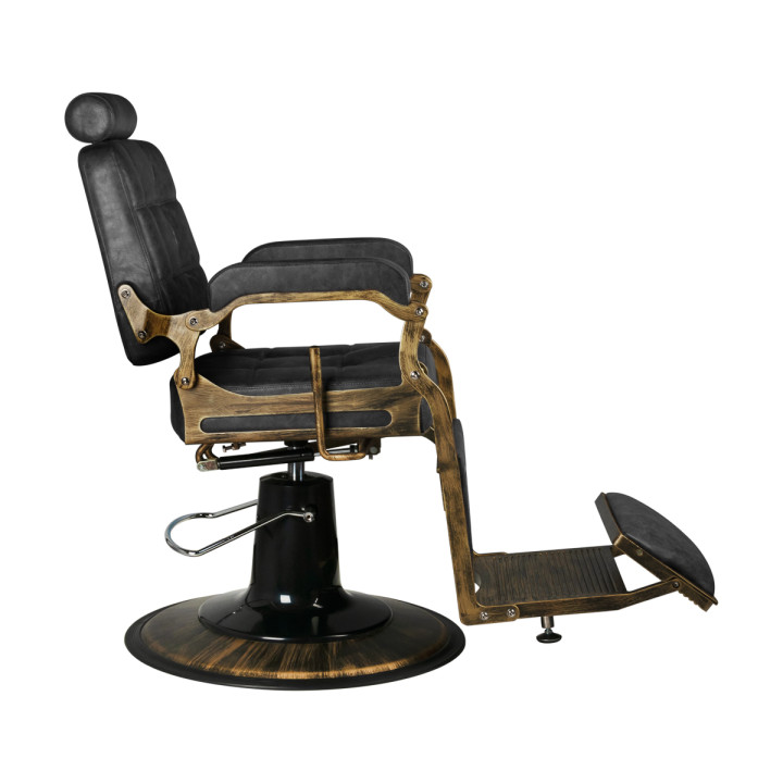 Fotel barberski Gabbiano Boss "Old Leather" czarny