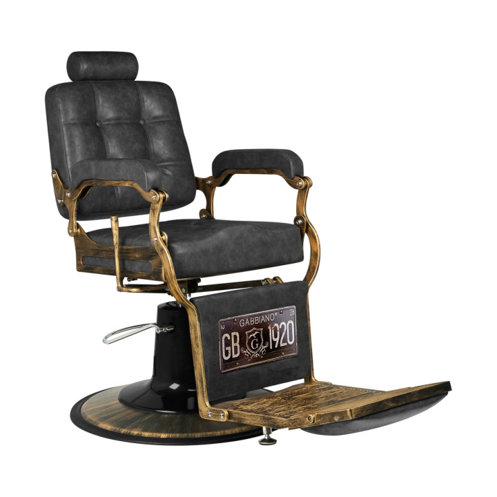 Fotel barberski Gabbiano Boss "Old Leather" czarny