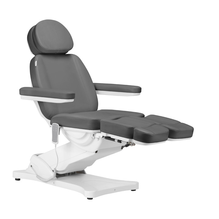 Fotel kosmetyczny do pedicure elektryczny Sillon Classic 3 silniki z kołyską szary