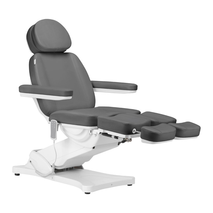 Fotel kosmetyczny do pedicure elektryczny Sillon Classic 3 silniki z kołyską szary