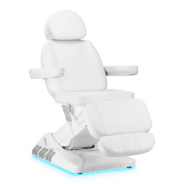 Fotel kosmetyczny elektryczny Sillon Luxury 3 silniki sterowanie nożne biały
