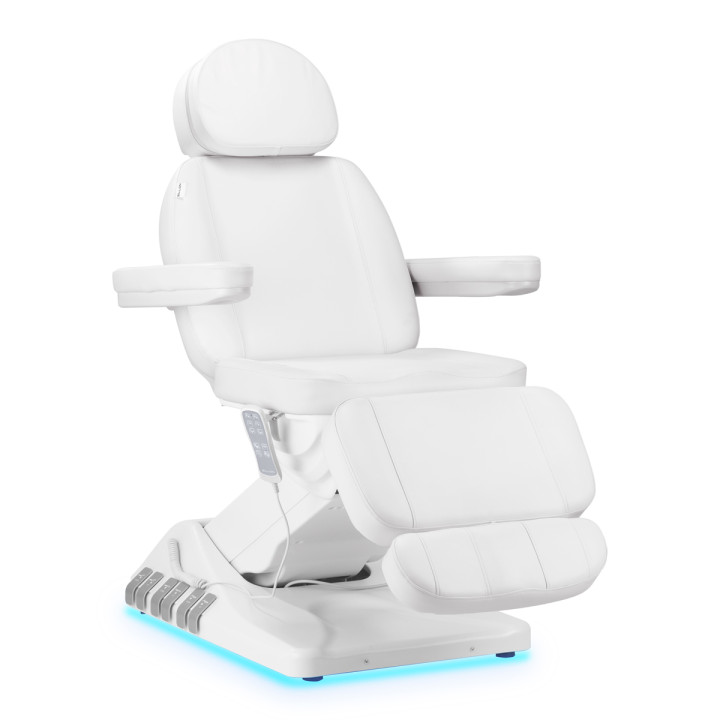 Fotel kosmetyczny elektryczny Sillon Luxury 3 silniki sterowanie nożne biały