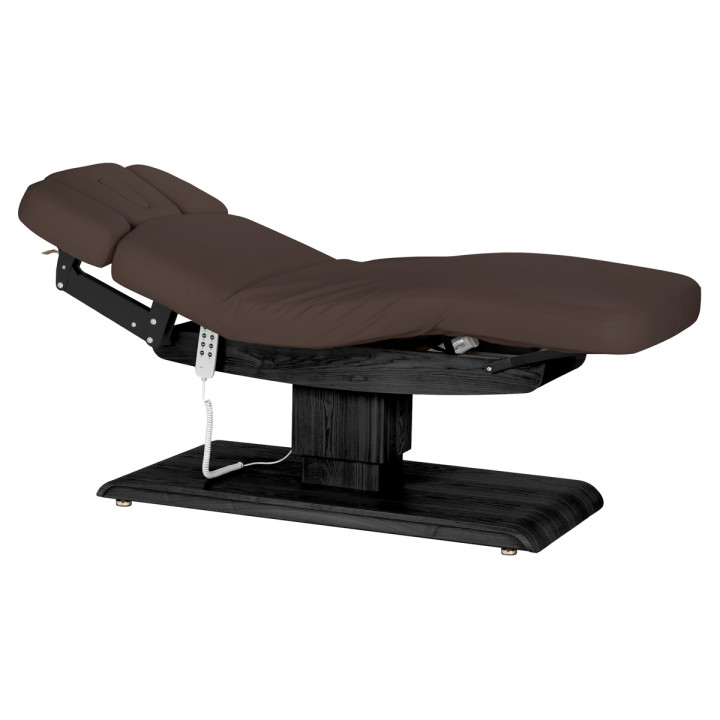 Leżanka SPA Sillon Relax brązowa ciemna z czarną podstawą