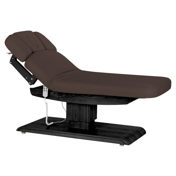 Leżanka SPA Sillon Relax brązowa ciemna z czarną podstawą