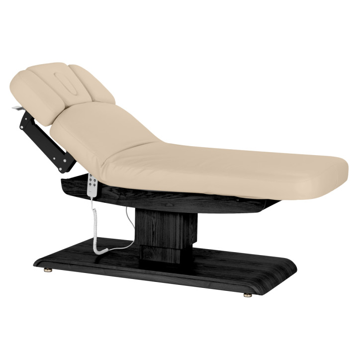 Leżanka SPA Sillon Relax beżowa z czarną podstawą
