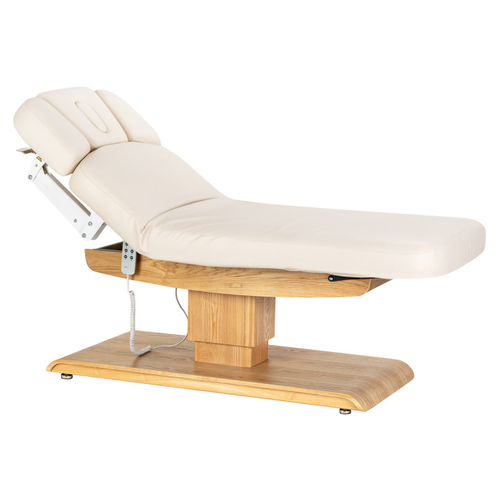 Leżanka SPA Sillon Relax kremowa z jasnobrązową podstawą